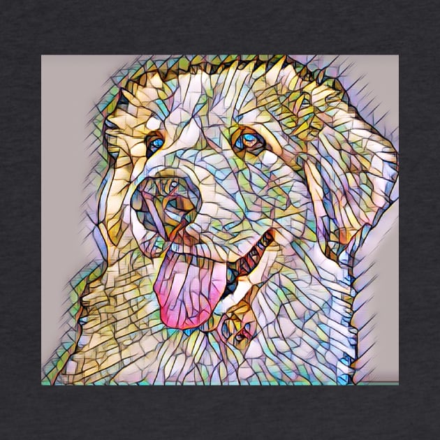 Great Pyrenees on Stained Glass by rford191